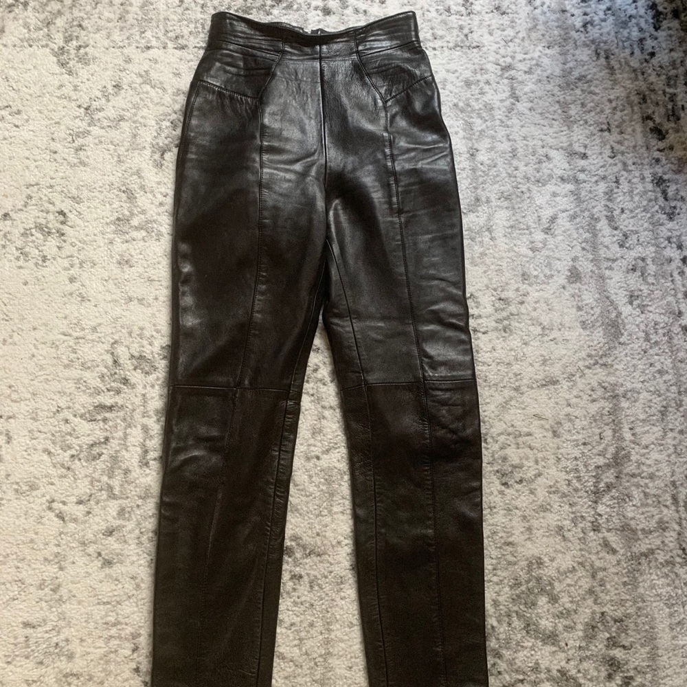 North Beach Vintage Black Leather Pants